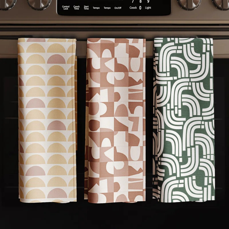 No. 918 Millennial Scandi Retro Geometric Kitchen Towel Set