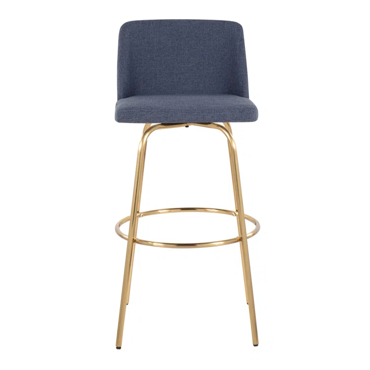 LumiSource Toriano Swivel Upholstered Counter Stool with Metal Frame (Set of 2)
