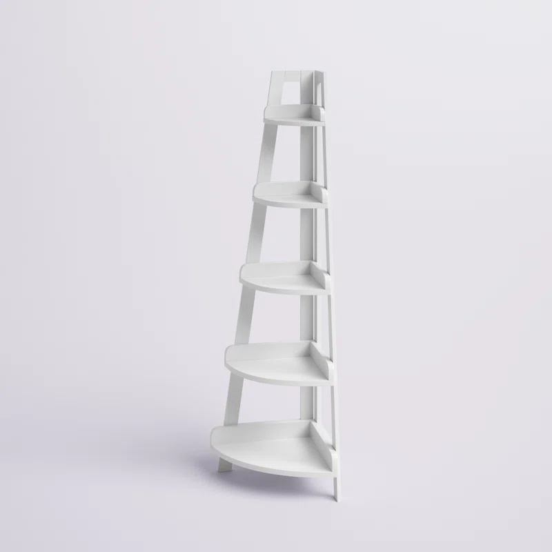 RiverRidge Home RiverRidge Amery 5-Tier Tall Corner Ladder Shelf Tower with Display Shelf and Corner Storage for Bathroom, Living Room, Office
