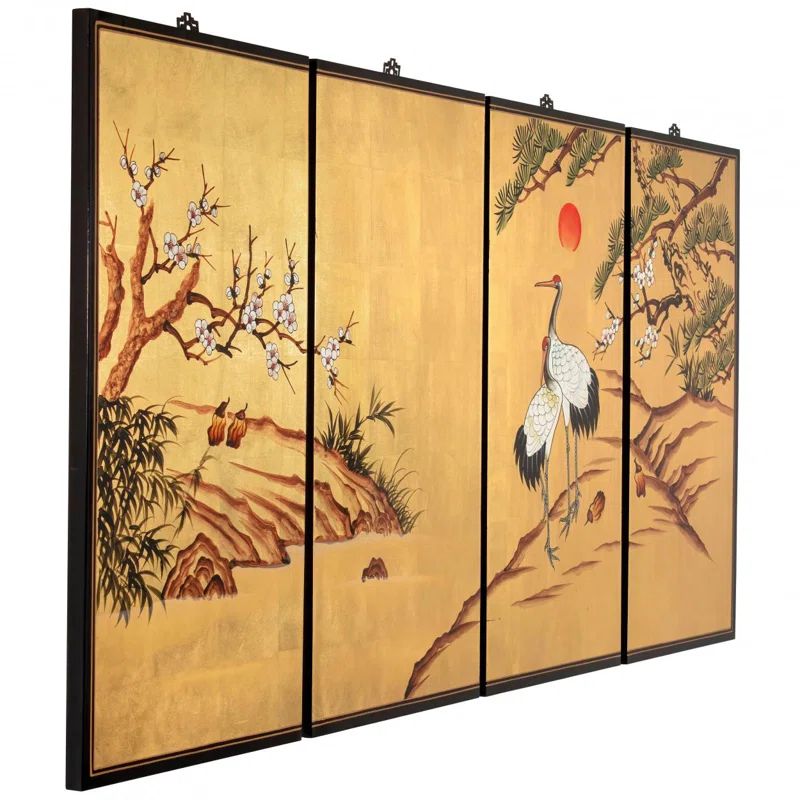 Oriental Furniture 36" H x 72" W 4 - Piece Wall Décor