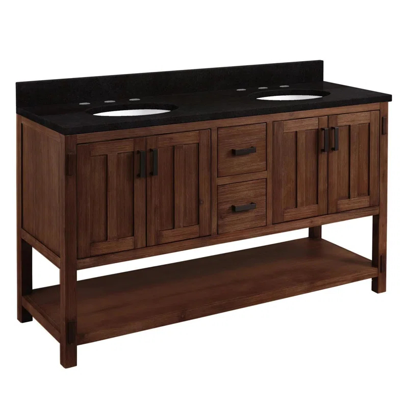 60" Morris Double Bathroom Vanity Set with Oval Undermount Sinks