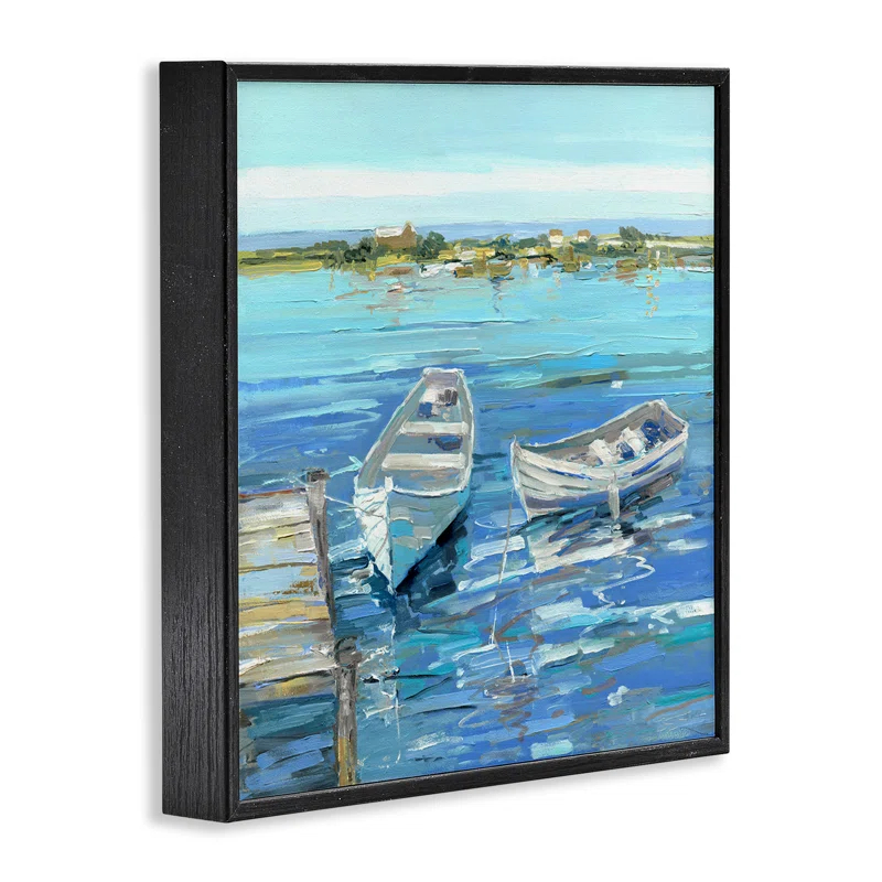 Stupell Industries " Serene Rowboats Ocean Dock " by Sally Swatland Painting Print