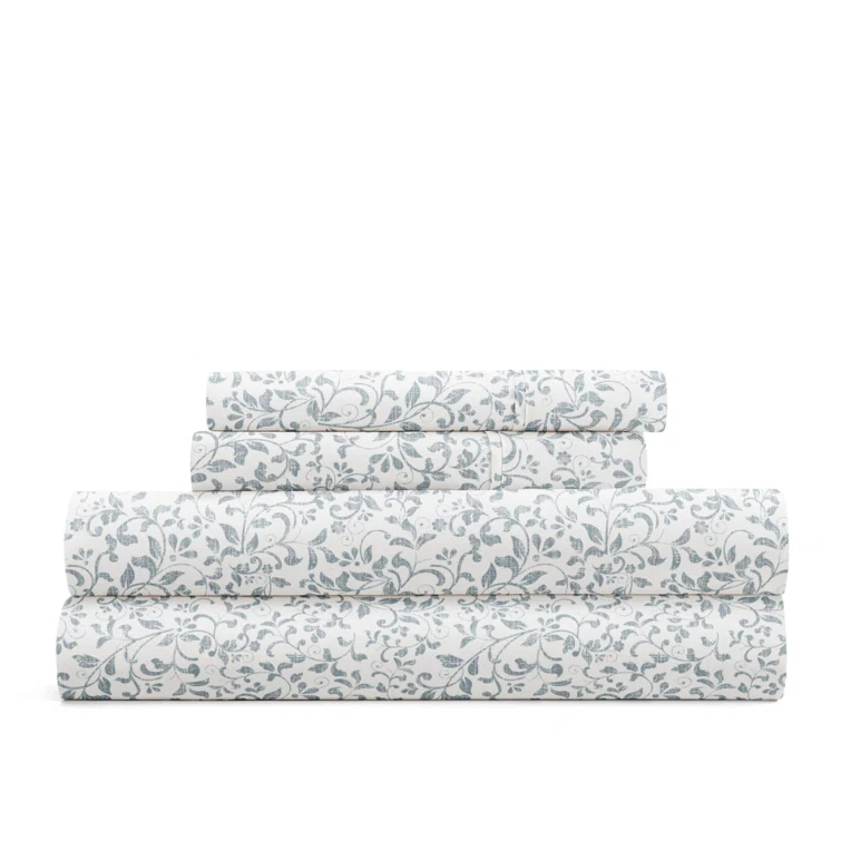 IEnjoy Home 4 Piece Sheet Set Patterned Microfiber Ultra Soft Bedding in Floral Dream & Reviews | Wayfair