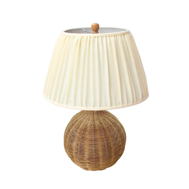 TOV Furniture Pallora Cream & Natural Rattan Table Lamp