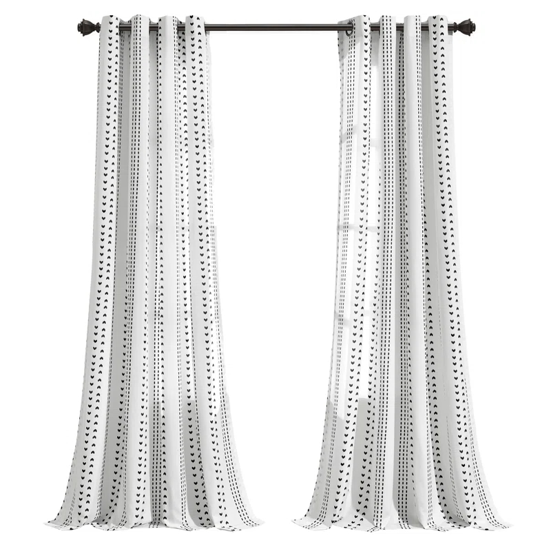 Lush Decor Polyester Semi Sheer Curtain Pair (Set of 2)