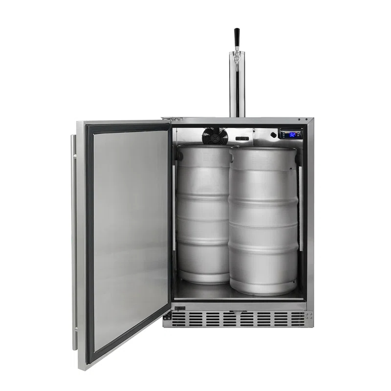 Kegco Kegco 24" Wide Outdoor Single Tap All Stainless Steel Built-In Kegerator with Kit