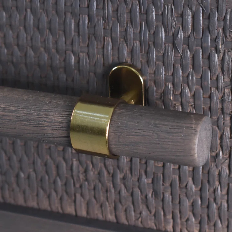 Hopper Studio Hopper Studio Sophia Solid Wood 2-Drawer Rattan Nightstand, Stylish Storage For Modern Homes