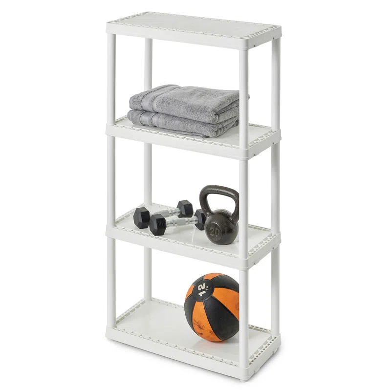 Gracious Living 4 Shelf Fixed Height Solid Light Duty Home Storage Unit