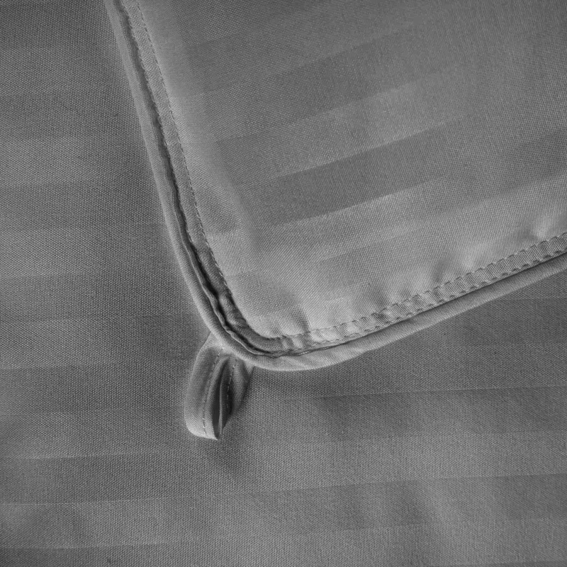Superior Striped Reversible Box-Quilt Brushed Microfiber Medium Weight Down Alternative Comforter