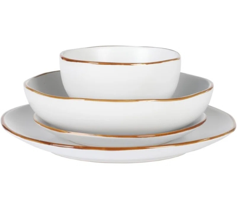 Gibson Home Gibson Home Hazeltine 16 Piece Plates and Bowls Dishes Stoneware Dinnerware Set