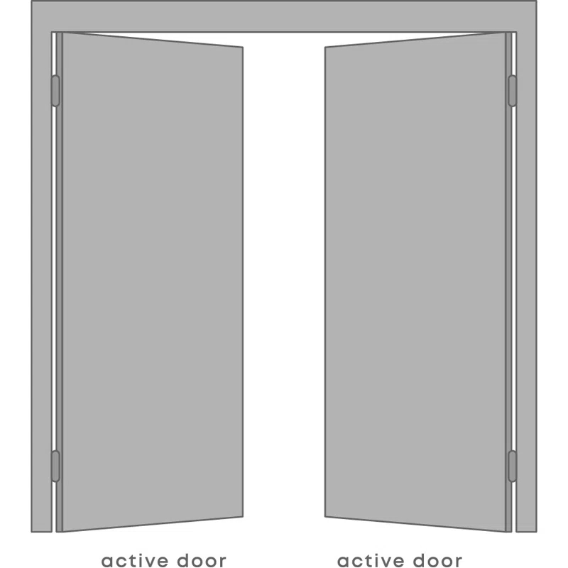 Berta Solid Manufactured Wood and Glass Paneled Prefinished Standard Double Door