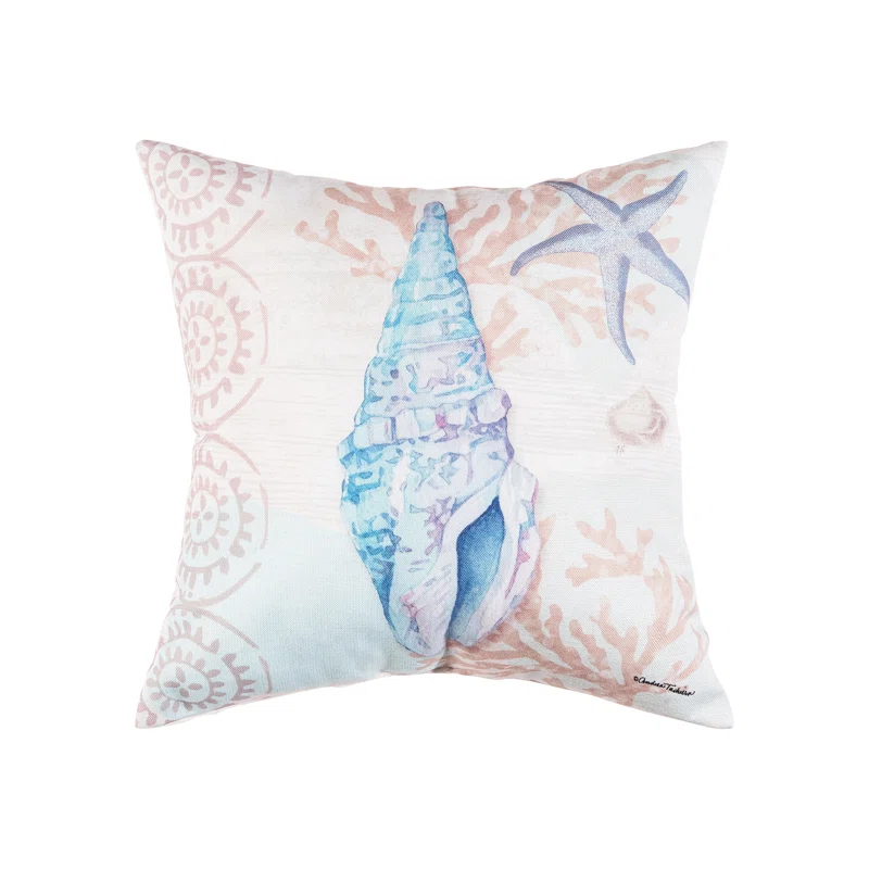 C&F Home Blue Shell Throw Indoor/Outdoor Pillow