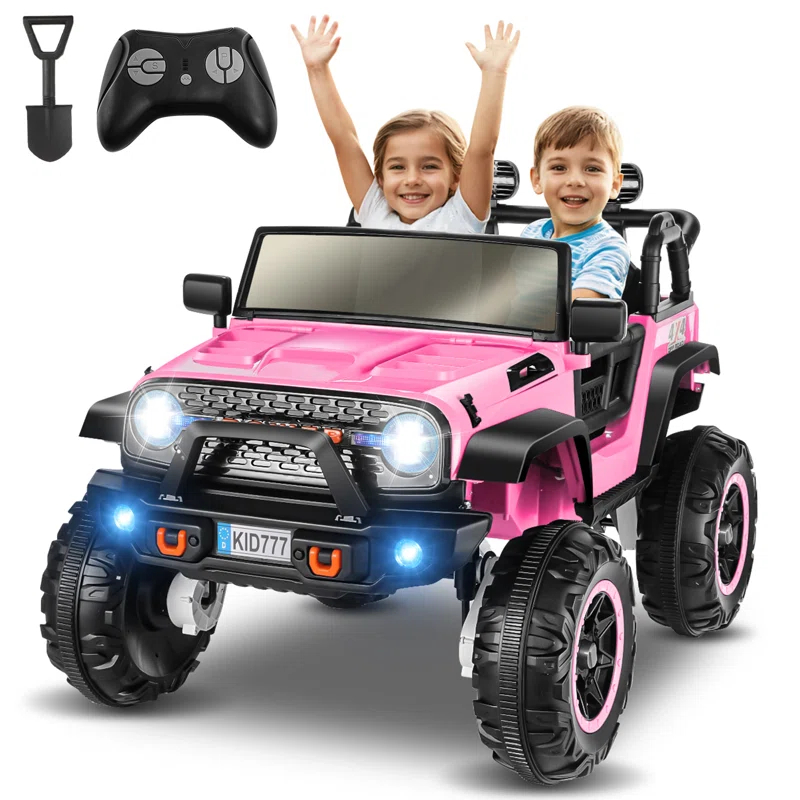 Ancheer 24V Real 2 Seater Ride On Toys Electric SUV Jeep Car With Remote Control,2WD/4WD Switchable, 4X100W Motor, Bluetooth, Music, USB, Lights