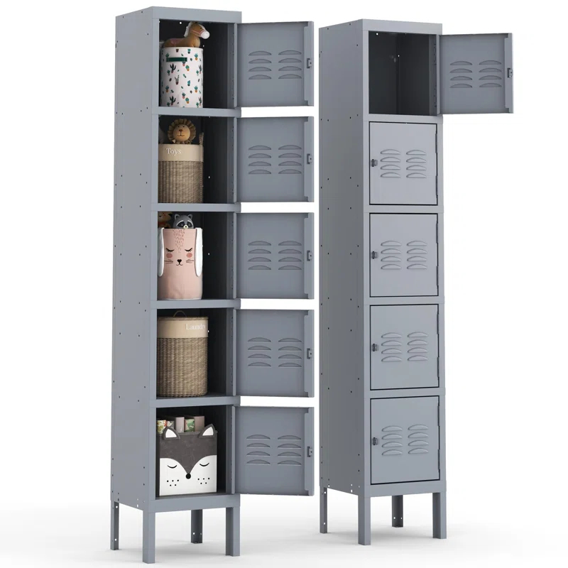 BIZOE Metal Locker Steel Storage Cabinet School Gym Employees Students Steel Locker