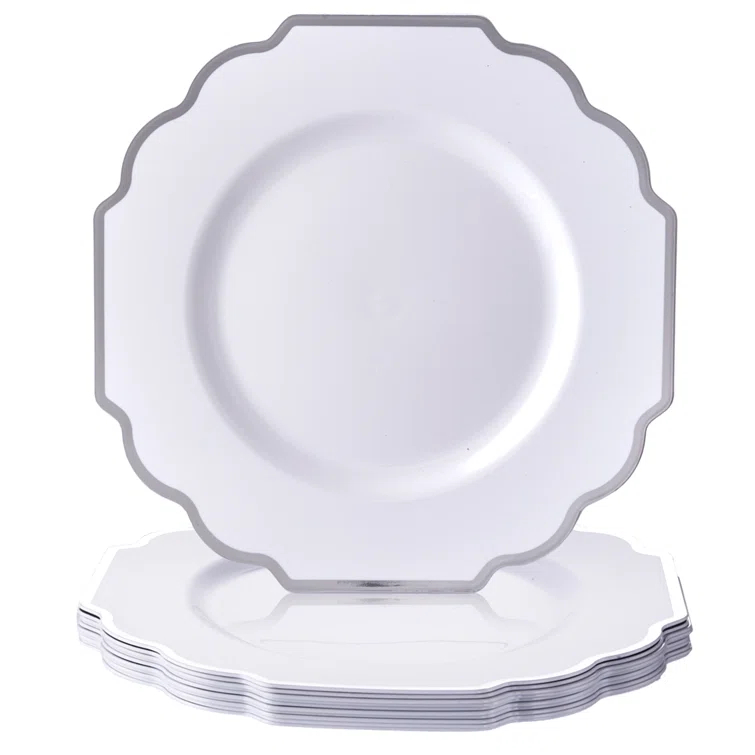 Silver Spoons Baroque Disposable Dinner Plate (Set of 10)
