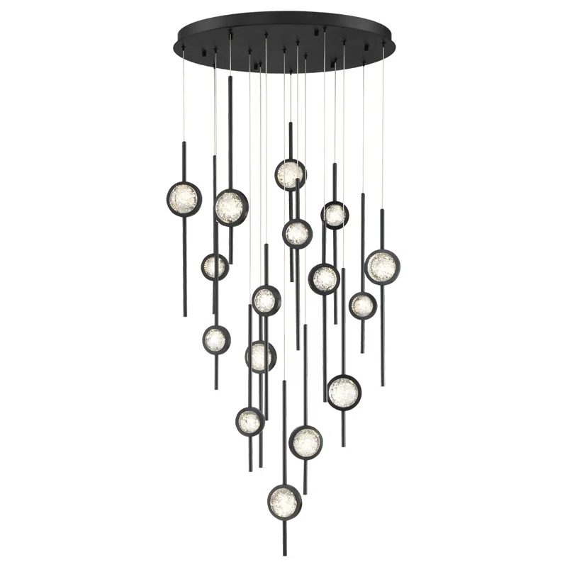 Eurofase LED Anodized Aluminum Mix + Clear Seeded Ball
