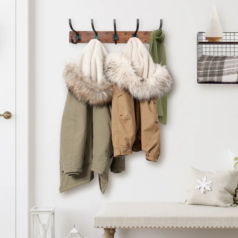Spectrum Richmond Solid Wood Wall 5 - Hook Wall Mounted Coat Rack