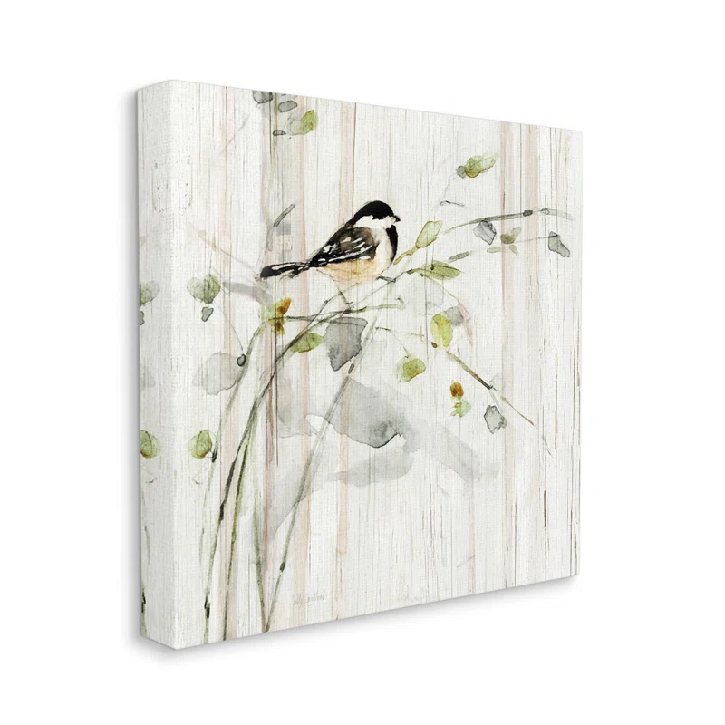 Stupell Industries Au-851-Canvas " Bird Perched Birch Pattern " by Danita Delimont Painting Print