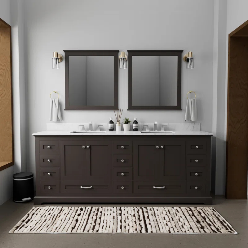 Lexora Dukes 84" Double Bathroom Vanity Base Only