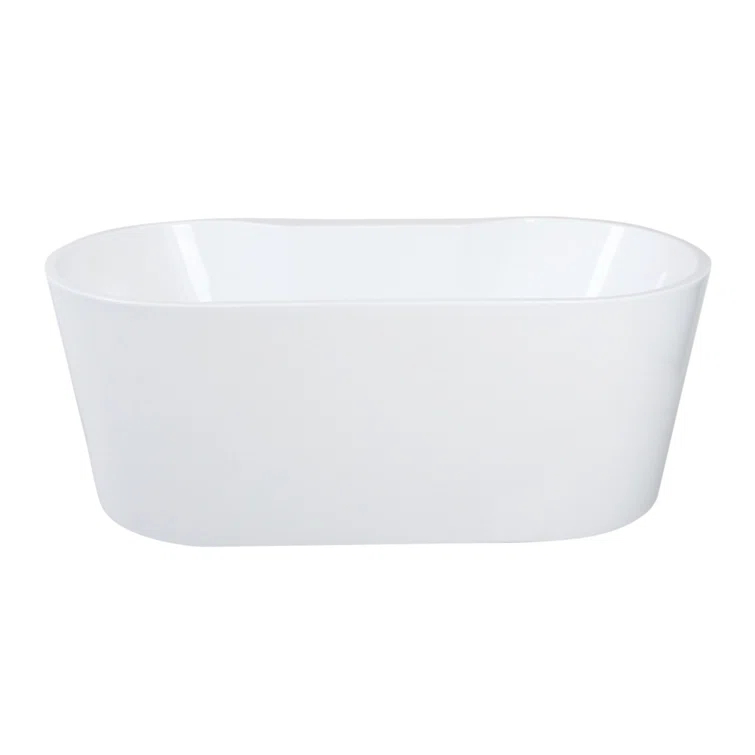 Kingston Brass Kingston Brass Aqua Eden 66-5/16-Inch Acrylic Oval Double Ended Freestanding Tub with Drain VTDE673223
