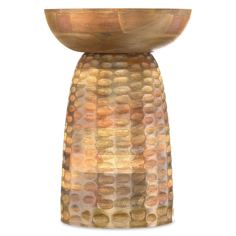 Simpli Home Boyd Solid Mango Wood Contemporary Accent Table with Textured Finish, Fully Assembled