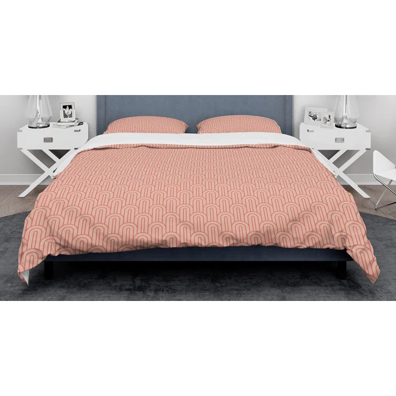 Design Art Retro Art Deco Waves II - Vintage Abstract Duvet Cover Set - Microfiber Polyester