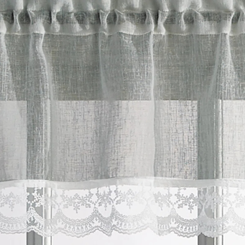 Rosalind Wheeler Juniata Tailored 55'' W Kitchen Curtain in Gray (Set of 3)