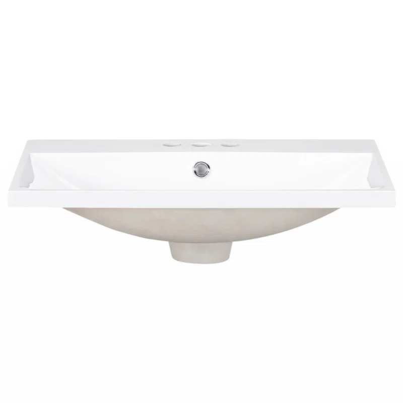 Wenty 18'' White Ceramic Rectangular Bathroom Sink