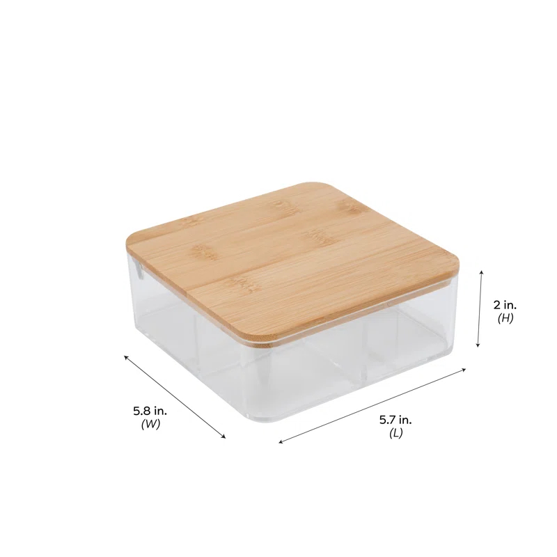 Simplify Plastic 3 Compartment Makeup Organizer