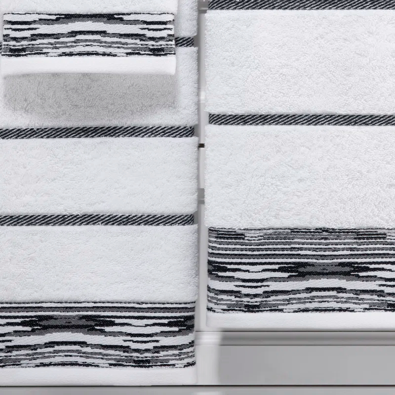 Nicole Miller Home Nicole Miller Sydney Cotton Honeycomb / Waffle Bath Towels
