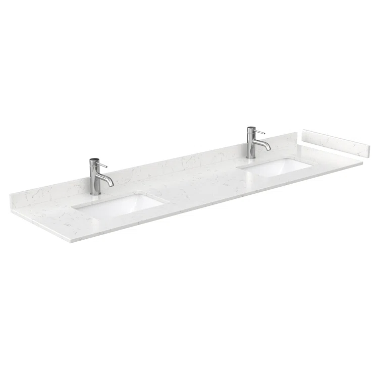Wyndham Collection Maroni 80'' Double Bathroom Vanity with Marble Top