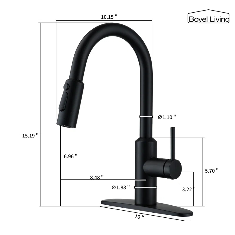 Boyel Living BL-APS244-MB Boyel Living Kitchen Faucet