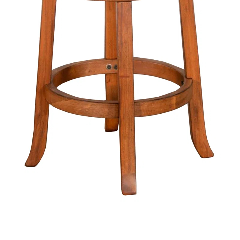 Benjara Marv Swivel Counter Height Chair Set Of 2, Brown Faux Leather, Wood (Set of 2)