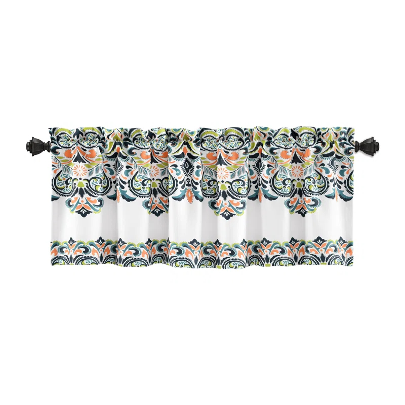 Lush Decor Clara Damask Tailored 52'' W Window Valance