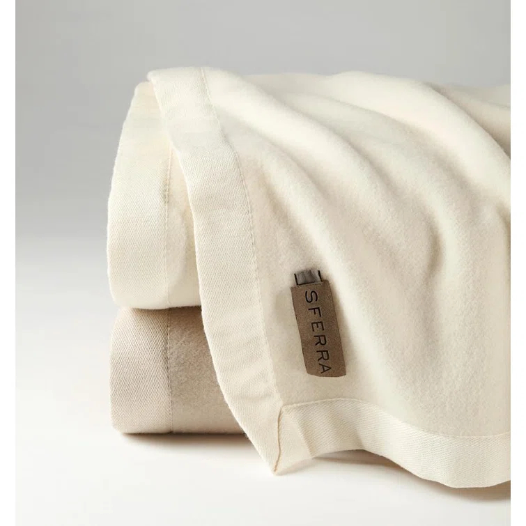 Ivory Queen Reversible Wool Blanket