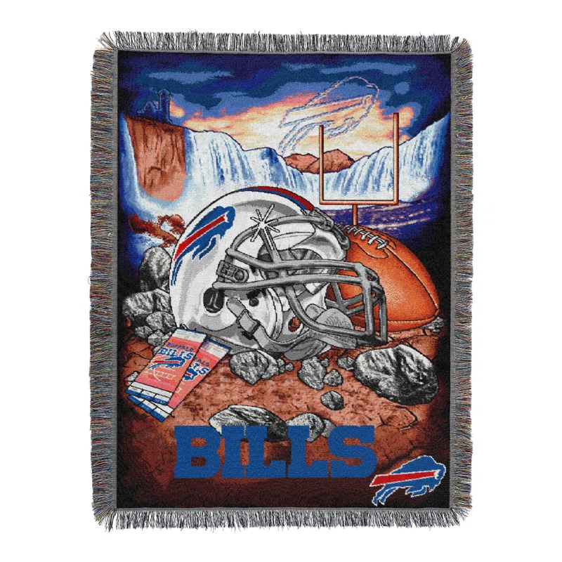 Northwest NFL Buffalo Bills Throw Blanket, Vintage Football Fan Decor, 48x60 Inches