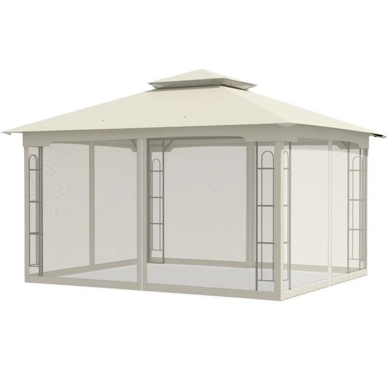 COOS BAY 13 Ft. W x 11 Ft. D Steel Patio Gazebo with Netting