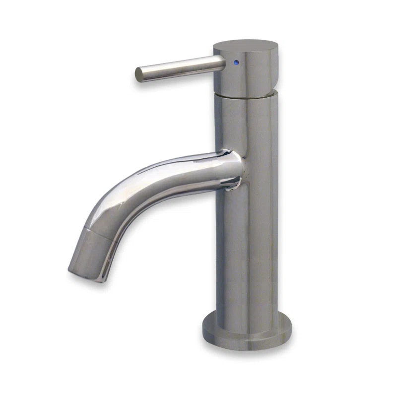 Whitehaus Collection WHS1010-SB-PSS Whitehaus Collection Stainless Steel Single Lever Bathroom Faucet with Pop-up Drain