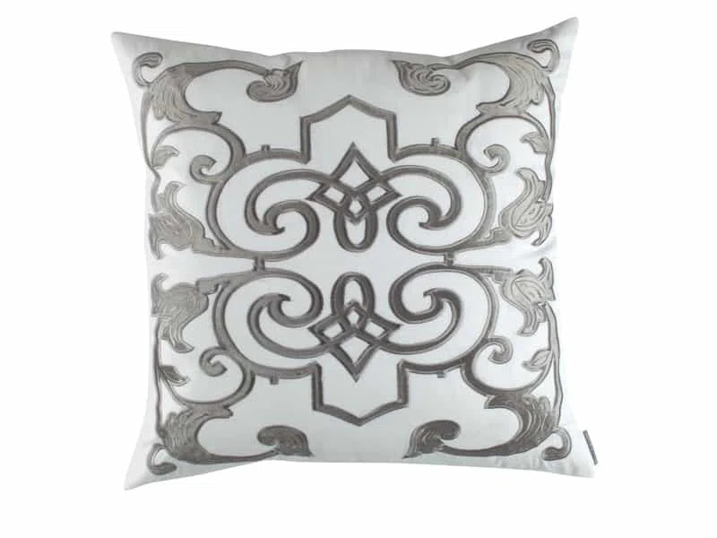 Lili Alessandra Mozart Appliqued Feather Linen Throw Pillow