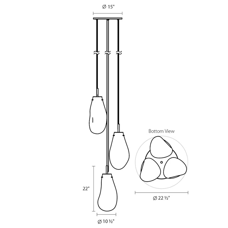 SONNEMAN Liquid 3 - Light Satin Black Cluster Pendant