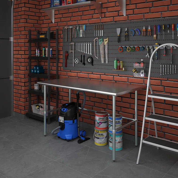 Amgood Stainless Steel Open Base Work Table