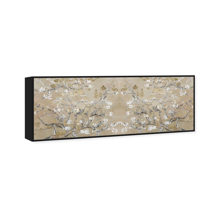 Oliver Gal Prints Vincent Van Gogh " Large Floral And Botanical Van Gogh In Gold Blossoms Inspiration Twin, French Country Gold "