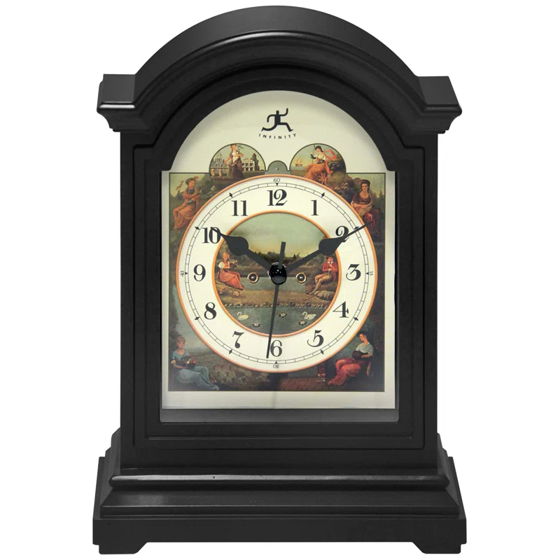 Infinity Instruments Classic Grandfather Plastic Tabletop Clock 9 Inches