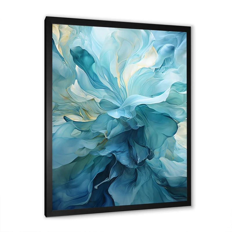 Design Art Aqua Blue And White Serenity Swirl IV " Aqua Blue And White Serenity Swirl IV "