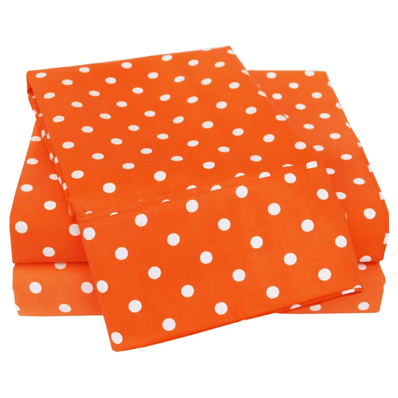 Superior Impressions Polka Dots 600 TC Cotton Poly Blend Deep Pocket Bed Sheet Set & Reviews | Wayfair