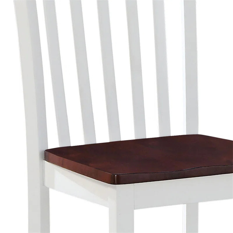 White And Walnut Slat Back Side Chairs (Set Of 2) (Set of 2)