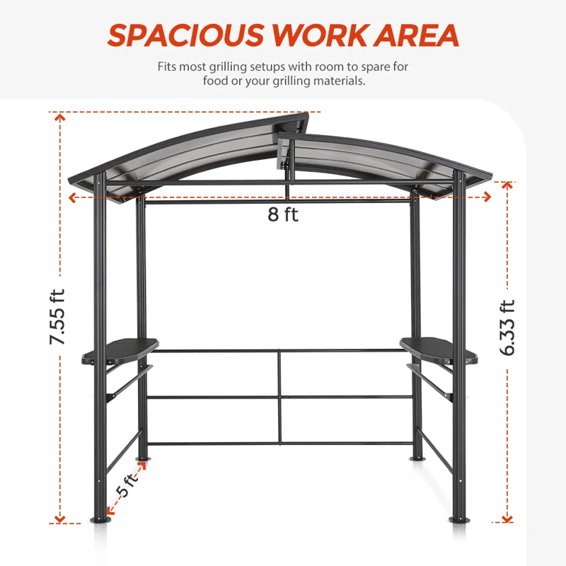 EAGLE PEAK 8 Ft. W x 5 Ft. D Steel Grill Gazebo