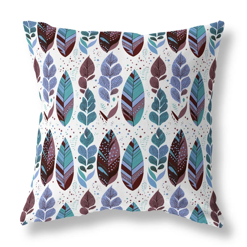 Amrita Sen Tribal Leafy Treasures Floral Reversible Throw Pillow