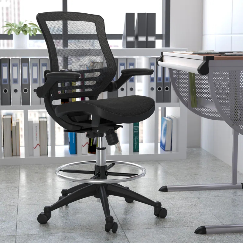 Flash Furniture Mignone Mid-Back Transparent Mesh Office Chair with Flip-Up Arms by Flash Furniture