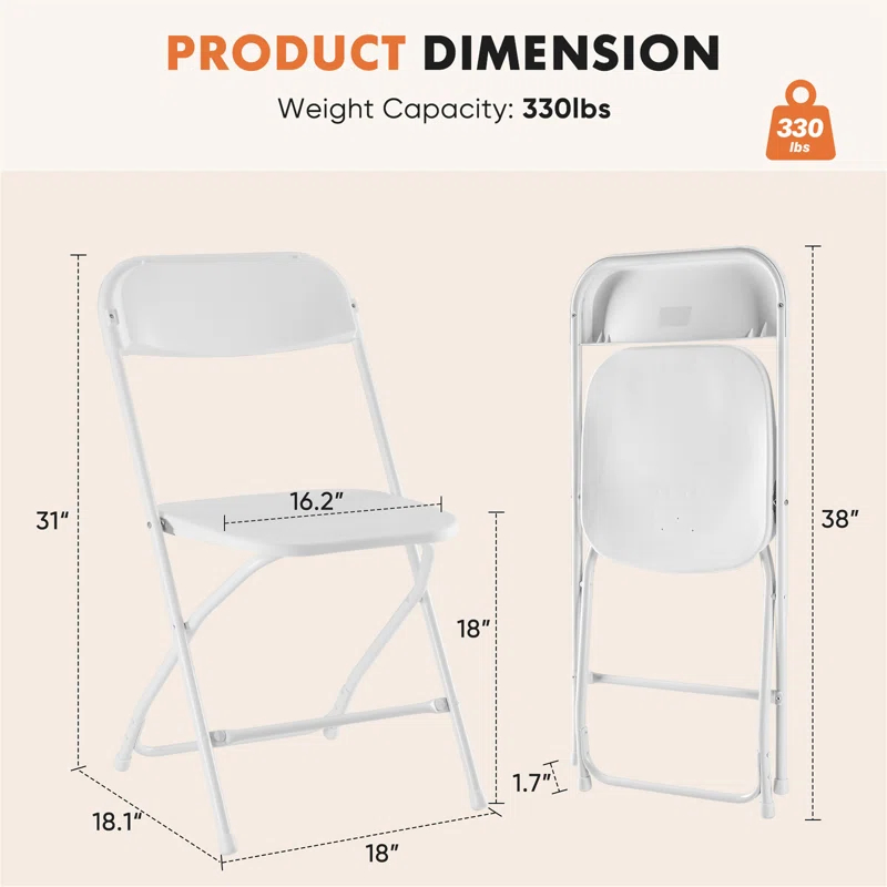 Ebern Designs 10-Pack Folding Chair (Set of 10)